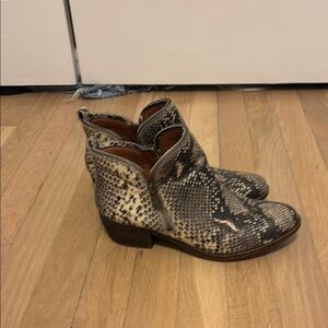 Lucky Brand Snakeskin Patterned Ankle Boots
